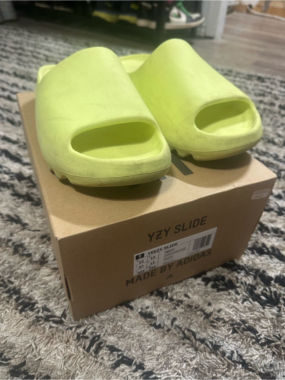 Yeezy Slides Green Glow